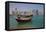 Small Boat and City Centre Skyline, Doha, Qatar, Middle East-Frank Fell-Framed Premier Image Canvas