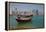 Small Boat and City Centre Skyline, Doha, Qatar, Middle East-Frank Fell-Framed Premier Image Canvas