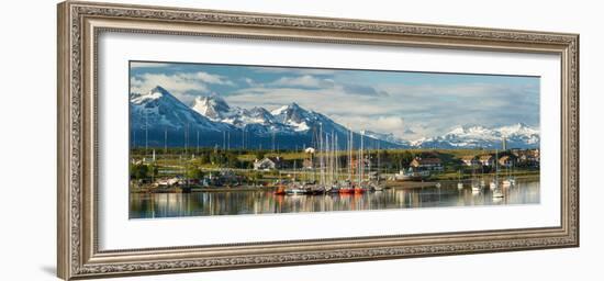 Small Boat Harbor and Snow Capped Mountains around Ushuaia, Tierra Del Fuego Province, Argentina-null-Framed Photographic Print