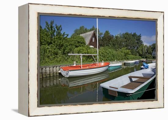 Small Boat Harbour in the Reed of the Saaler Bodden in Born on the Darss Peninsula-Uwe Steffens-Framed Premier Image Canvas