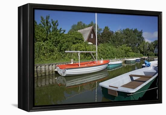 Small Boat Harbour in the Reed of the Saaler Bodden in Born on the Darss Peninsula-Uwe Steffens-Framed Premier Image Canvas