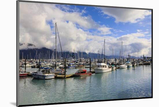 Small Boat Harbour, small boats and mountains, Seward, Resurrection Bay, Kenai Peninsula, Alaska, U-Eleanor Scriven-Mounted Photographic Print