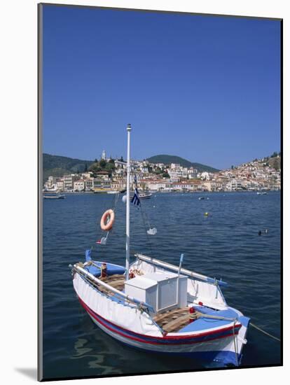 Small Boat in Harbour on Poros, Saronic Islands, Greek Islands, Greece, Europe-Lightfoot Jeremy-Mounted Photographic Print