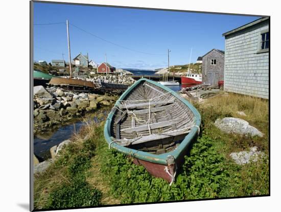 Small Boat on Land in the Lobster Fishing Community, Peggys Cove, Nova Scotia, Canada-Ken Gillham-Mounted Photographic Print