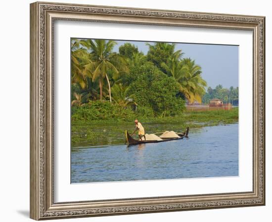 Small Boat on the Backwaters, Allepey, Kerala, India, Asia-Tuul-Framed Photographic Print