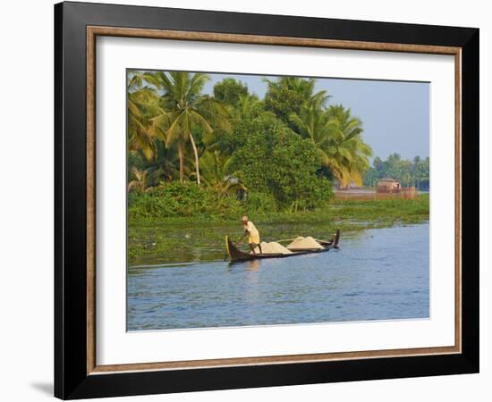 Small Boat on the Backwaters, Allepey, Kerala, India, Asia-Tuul-Framed Photographic Print