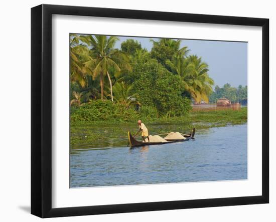Small Boat on the Backwaters, Allepey, Kerala, India, Asia-Tuul-Framed Photographic Print