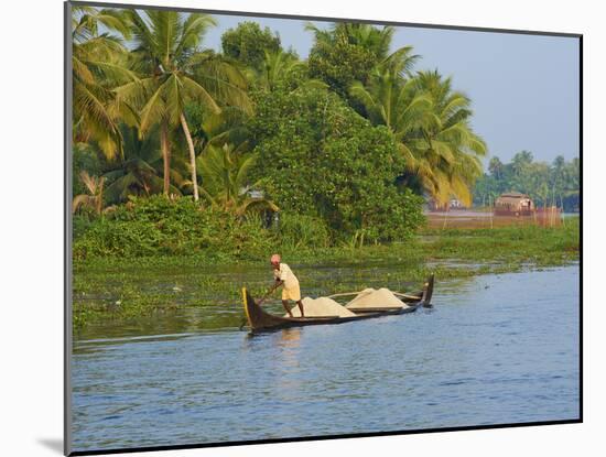 Small Boat on the Backwaters, Allepey, Kerala, India, Asia-Tuul-Mounted Photographic Print