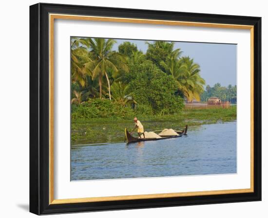 Small Boat on the Backwaters, Allepey, Kerala, India, Asia-Tuul-Framed Photographic Print