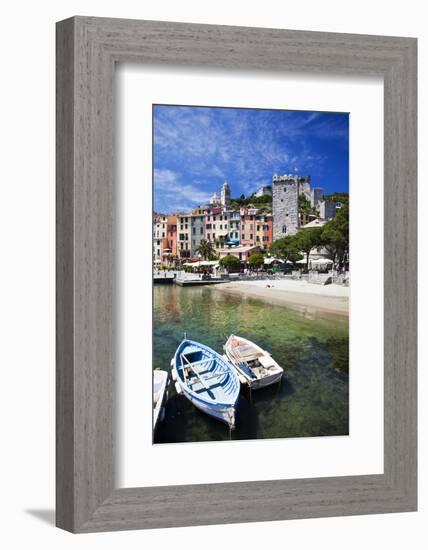 Small Boats at Anchor in Harbor, Portovenere, La Spezia, Italy-Terry Eggers-Framed Photographic Print