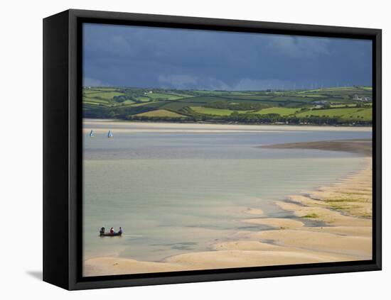 Small Boats in River Camel Estuary Near the Town Bar Sand Bar, Padstow, North Cornwall, England-Neale Clark-Framed Premier Image Canvas