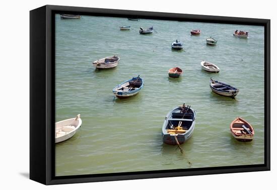 Small Boats in the Sea in Spain-Felipe Rodriguez-Framed Premier Image Canvas