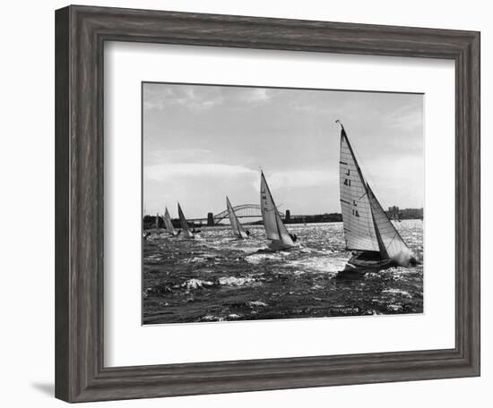 Small Boats Sailing on Sydney Harbor-Bettmann-Framed Photographic Print