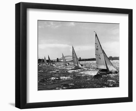 Small Boats Sailing on Sydney Harbor-Bettmann-Framed Photographic Print