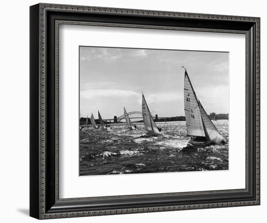 Small Boats Sailing on Sydney Harbor-Bettmann-Framed Photographic Print