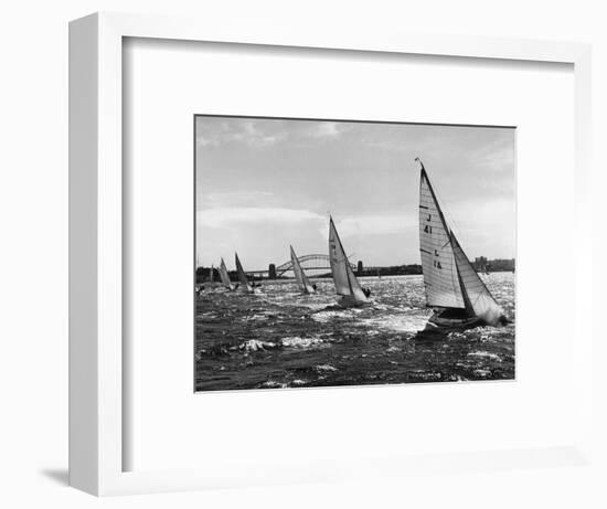 Small Boats Sailing on Sydney Harbor-Bettmann-Framed Photographic Print