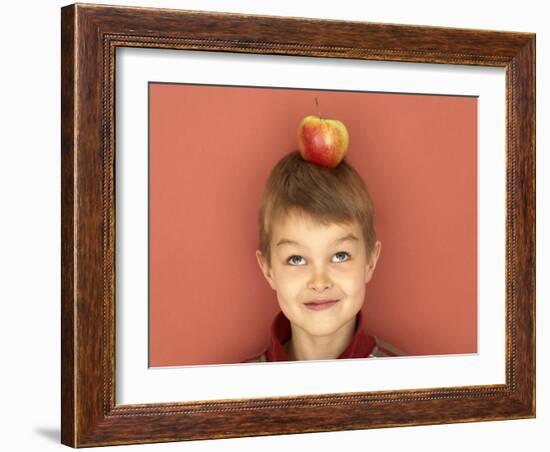 Small Boy with Apple on His Head-Marc O^ Finley-Framed Photographic Print