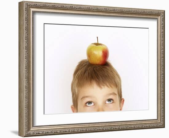 Small Boy with Apple on His Head-Marc O^ Finley-Framed Photographic Print