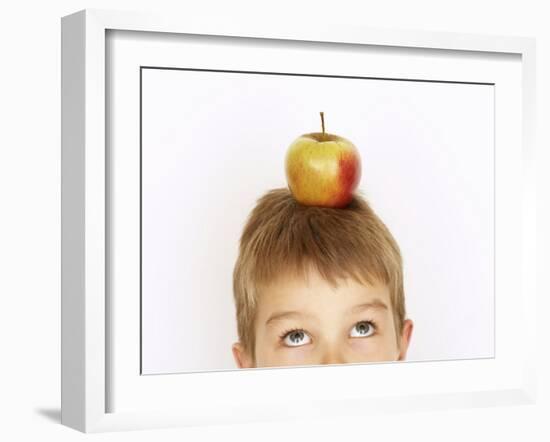Small Boy with Apple on His Head-Marc O^ Finley-Framed Photographic Print