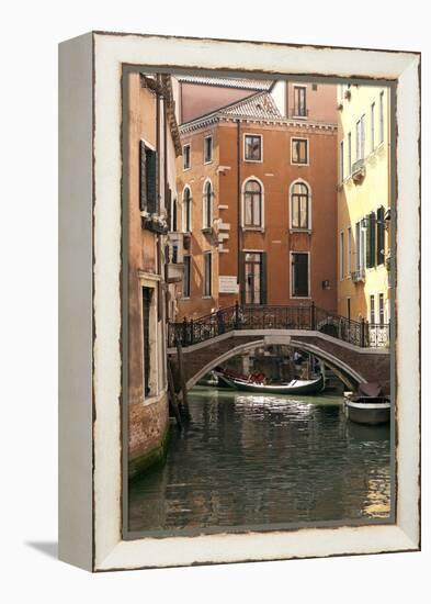 Small Bridge over a Side Canal in Venice, Italy-David Noyes-Framed Premier Image Canvas