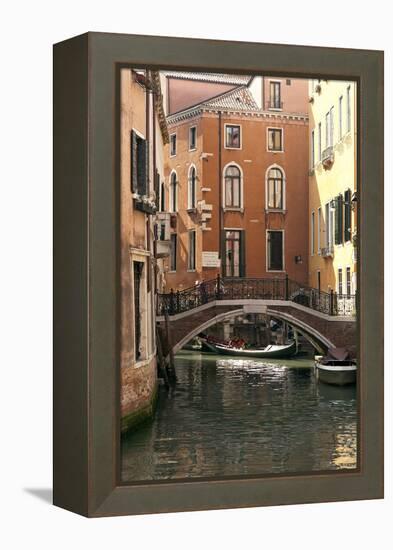 Small Bridge over a Side Canal in Venice, Italy-David Noyes-Framed Premier Image Canvas