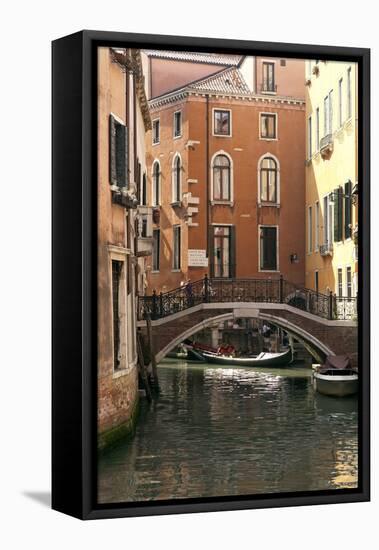 Small Bridge over a Side Canal in Venice, Italy-David Noyes-Framed Premier Image Canvas