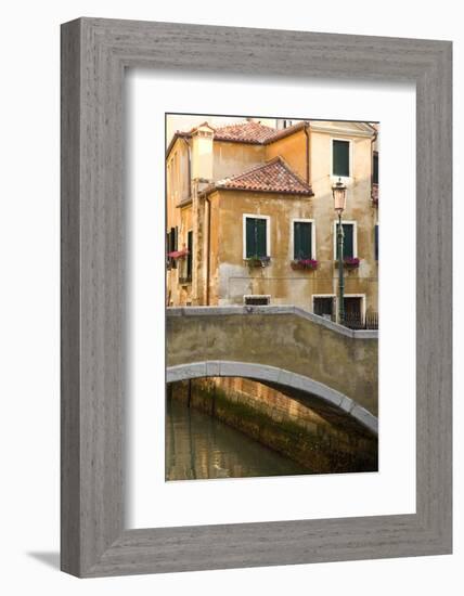 Small Bridge over a Side Canal in Venice, Italy-David Noyes-Framed Photographic Print