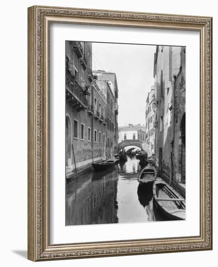 Small Canal with Two of Many Small Bridges-null-Framed Photographic Print