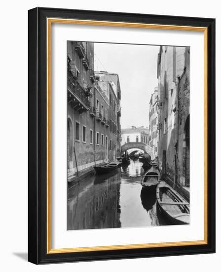 Small Canal with Two of Many Small Bridges-null-Framed Photographic Print