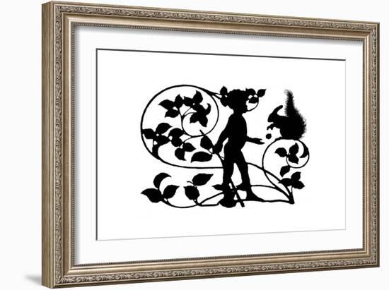 Small Child's Silhouette I-Vision Studio-Framed Art Print