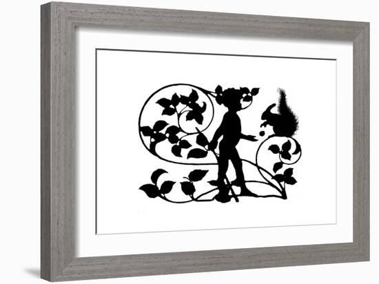 Small Child's Silhouette I-Vision Studio-Framed Art Print