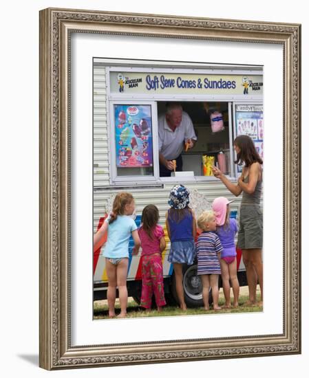 Small Children at Ice Cream Van-David Wall-Framed Photographic Print