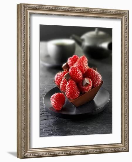 Small Chocolate Cake with Raspberries to Serve with Tea-Paul Williams-Framed Photographic Print