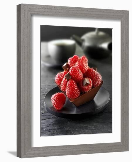 Small Chocolate Cake with Raspberries to Serve with Tea-Paul Williams-Framed Photographic Print