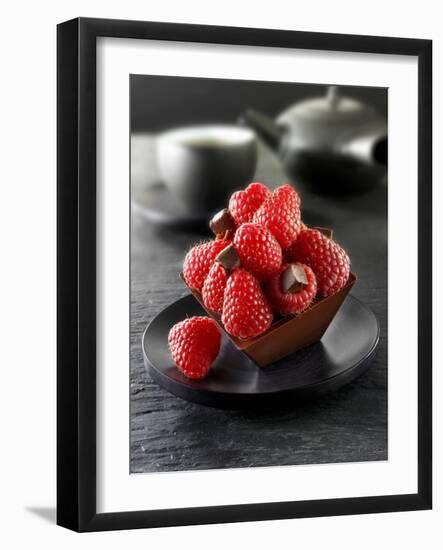 Small Chocolate Cake with Raspberries to Serve with Tea-Paul Williams-Framed Photographic Print