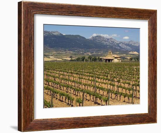 Small church next to the Wine Culture Museum, Briones village, La Rioja, Spain-Janis Miglavs-Framed Photographic Print