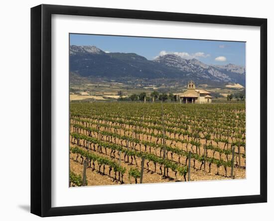 Small church next to the Wine Culture Museum, Briones village, La Rioja, Spain-Janis Miglavs-Framed Photographic Print