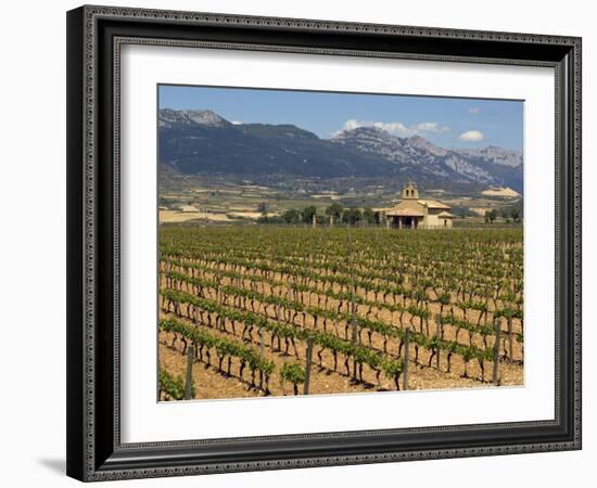 Small church next to the Wine Culture Museum, Briones village, La Rioja, Spain-Janis Miglavs-Framed Photographic Print