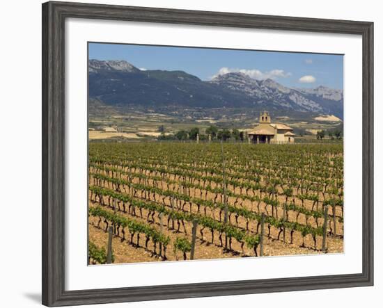 Small church next to the Wine Culture Museum, Briones village, La Rioja, Spain-Janis Miglavs-Framed Photographic Print