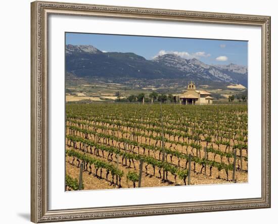 Small church next to the Wine Culture Museum, Briones village, La Rioja, Spain-Janis Miglavs-Framed Photographic Print