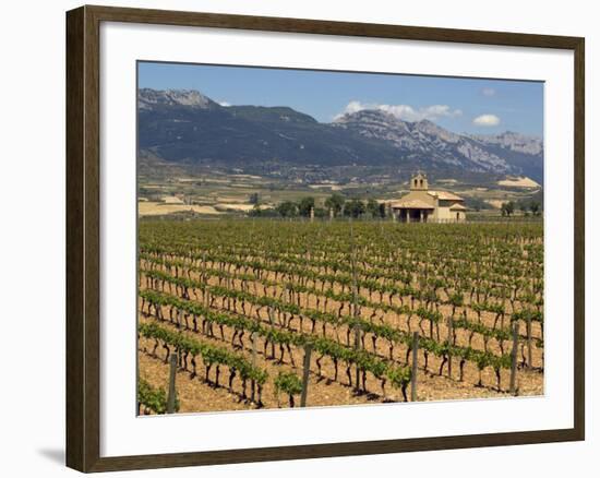 Small church next to the Wine Culture Museum, Briones village, La Rioja, Spain-Janis Miglavs-Framed Photographic Print