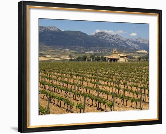 Small church next to the Wine Culture Museum, Briones village, La Rioja, Spain-Janis Miglavs-Framed Photographic Print
