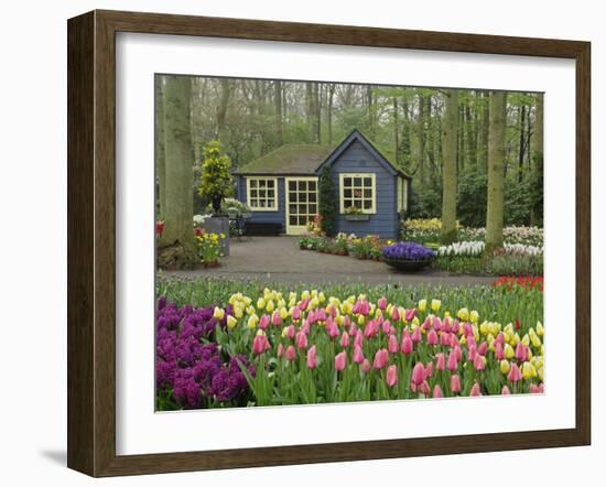 Small cottage flower shop, Keukenhof Gardens, Lisse, Netherlands-Adam Jones-Framed Photographic Print