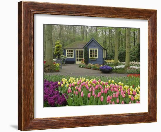 Small cottage flower shop, Keukenhof Gardens, Lisse, Netherlands-Adam Jones-Framed Photographic Print