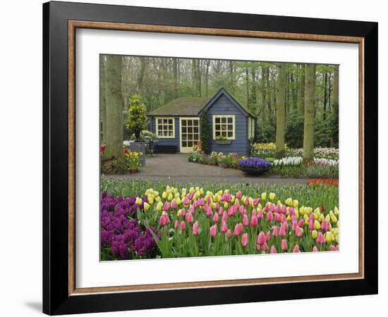 Small cottage flower shop, Keukenhof Gardens, Lisse, Netherlands-Adam Jones-Framed Photographic Print