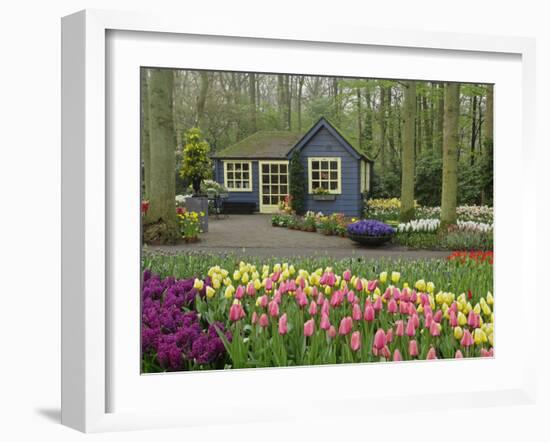 Small cottage flower shop, Keukenhof Gardens, Lisse, Netherlands-Adam Jones-Framed Photographic Print