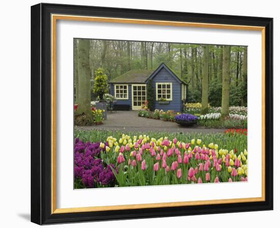 Small cottage flower shop, Keukenhof Gardens, Lisse, Netherlands-Adam Jones-Framed Photographic Print