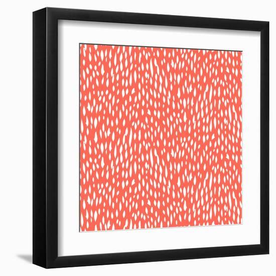 Small Ditsy Pattern with Short Hand Drawn Strokes-tukkki-Framed Art Print