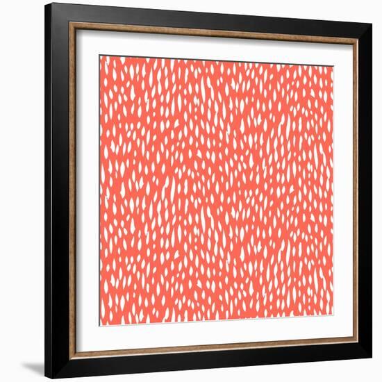 Small Ditsy Pattern with Short Hand Drawn Strokes-tukkki-Framed Art Print