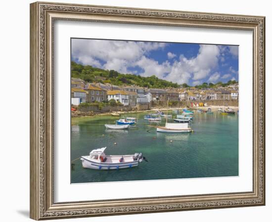 Small Fishing Boats in the Enclosed Harbour at Mousehole, Cornwall, England, United Kingdom, Europe-Neale Clark-Framed Photographic Print